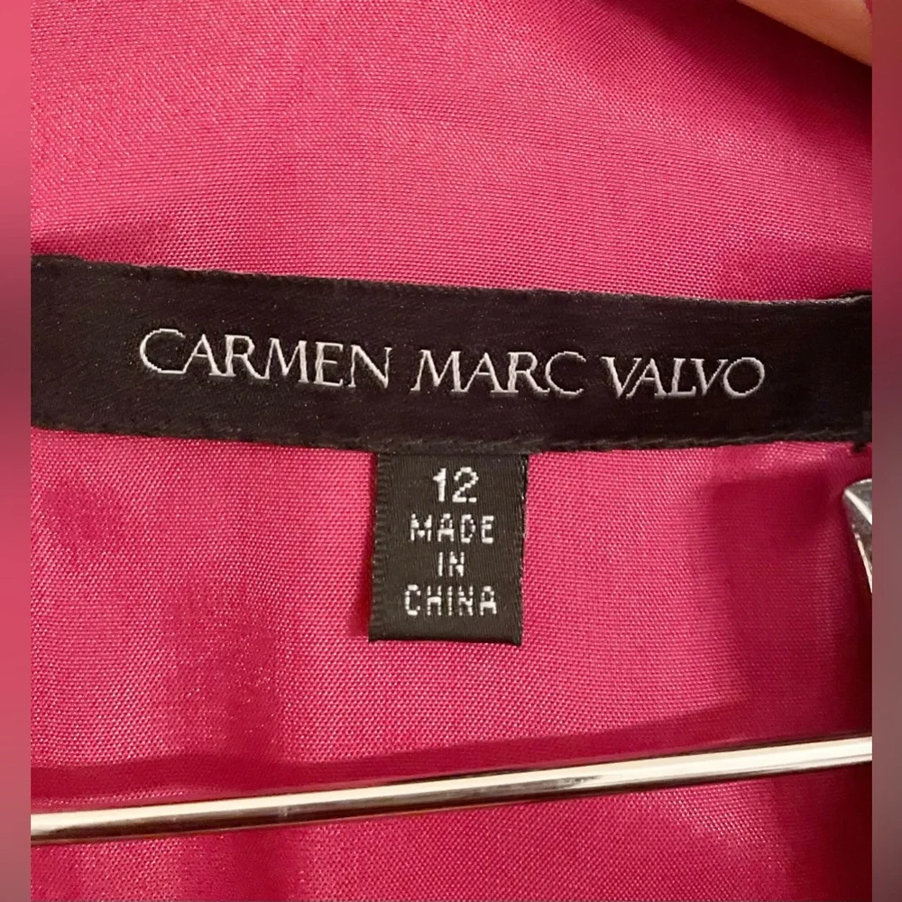 Carmen Marc Valvo Gorgeous Floral Jacquard A-Line Cocktail Dress Size 12 - EUC - Picture 6 of 13